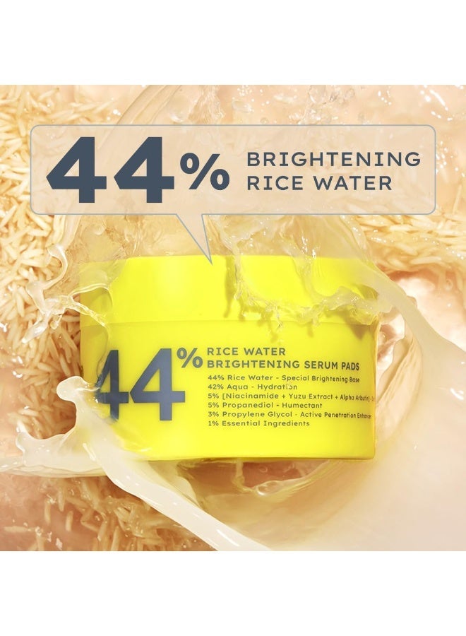 Hyphen 44% Rice Water Brightening Face Serum Pads | 5% Niacinamide & Alpha Arbutin to Reduces Dark Spots & Pigmentation | Toner Pads with Serum for Glowing Glass Skin | All Skin Types - 50N - Image 2